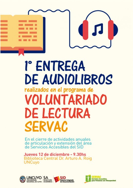 imagen Primer entrega de audiolibros en la biblioteca central