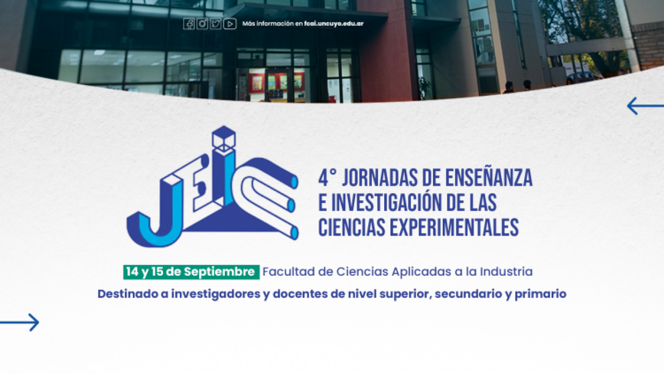 imagen Convocan a presentar trabajos para las IV Jornadas de Enseñanza e Investigación de las Ciencias Experimentales