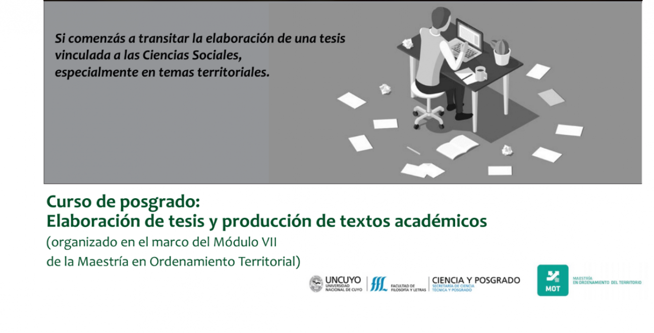 imagen Curso de Posgrado: Elaboración de tesis y Producción de textos académicos. 