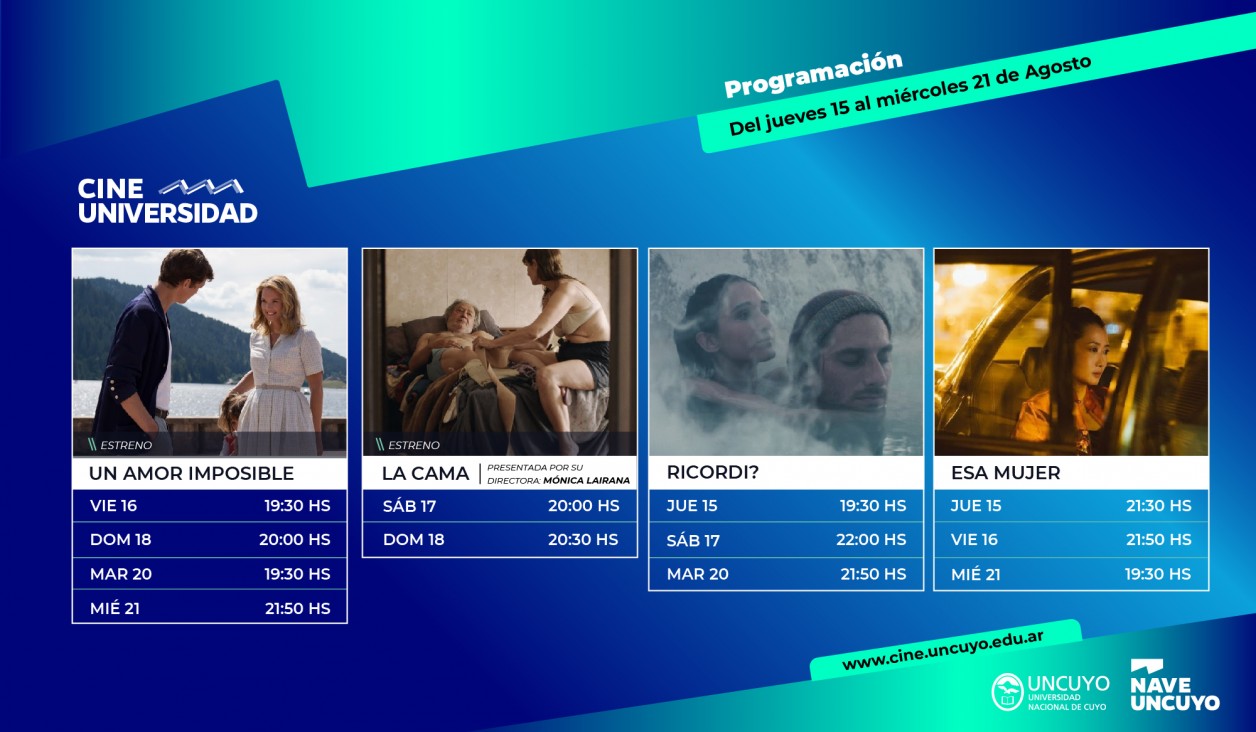 imagen Programación Cine Universidad del 15 al 21 de agosto