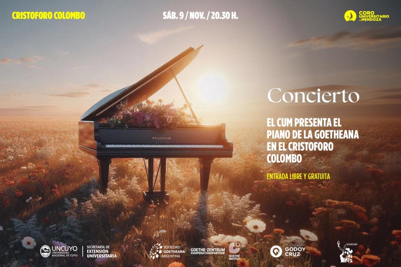 imagen El piano de la Goetheana llega al Cristóforo Colombo y lo inaugura el Coro Universitario de Mendoza 