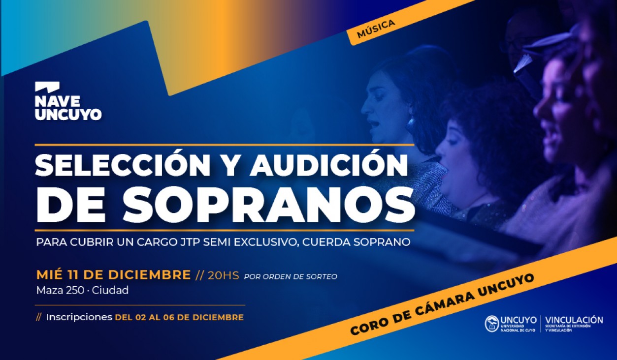 imagen El Coro de Cámara realizará una audición para cubrir función de soprano