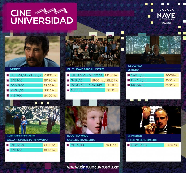 imagen Programación del Cine Universidad del jueves 29 al miércoles 5 de octubre