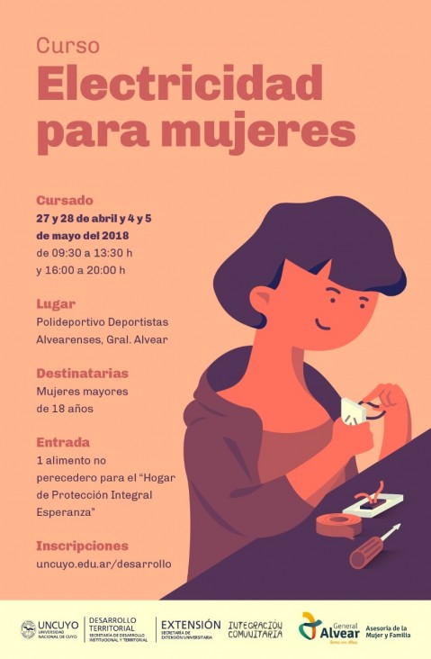 imagen El Curso de Electricidad para mujeres se dictará en General Alvear