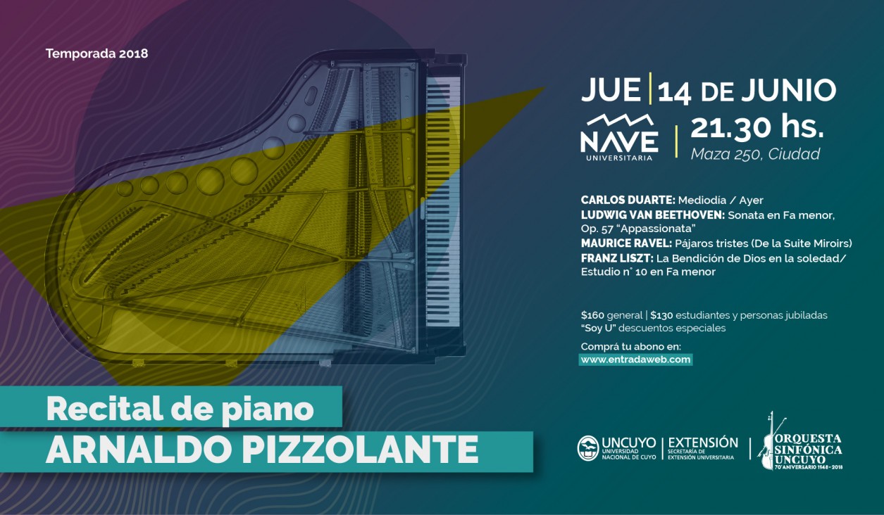 imagen La Orquesta Sinfónica presenta un recital de piano a cargo de Arnaldo Pizzolante