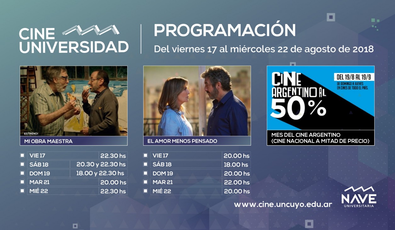 imagen Programación de Cine Universidad del 17 al 22 de agosto