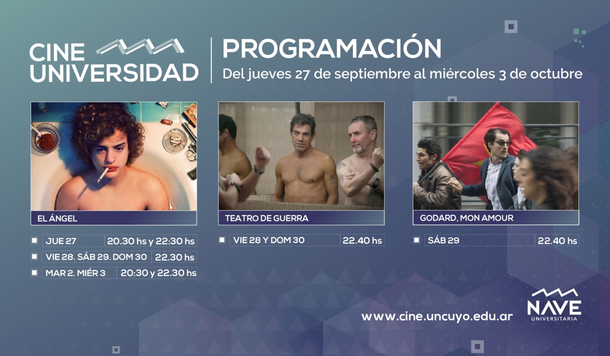 imagen Programación del Cine Universidad del jueves 27 de septiembre al miércoles 3 de octubre