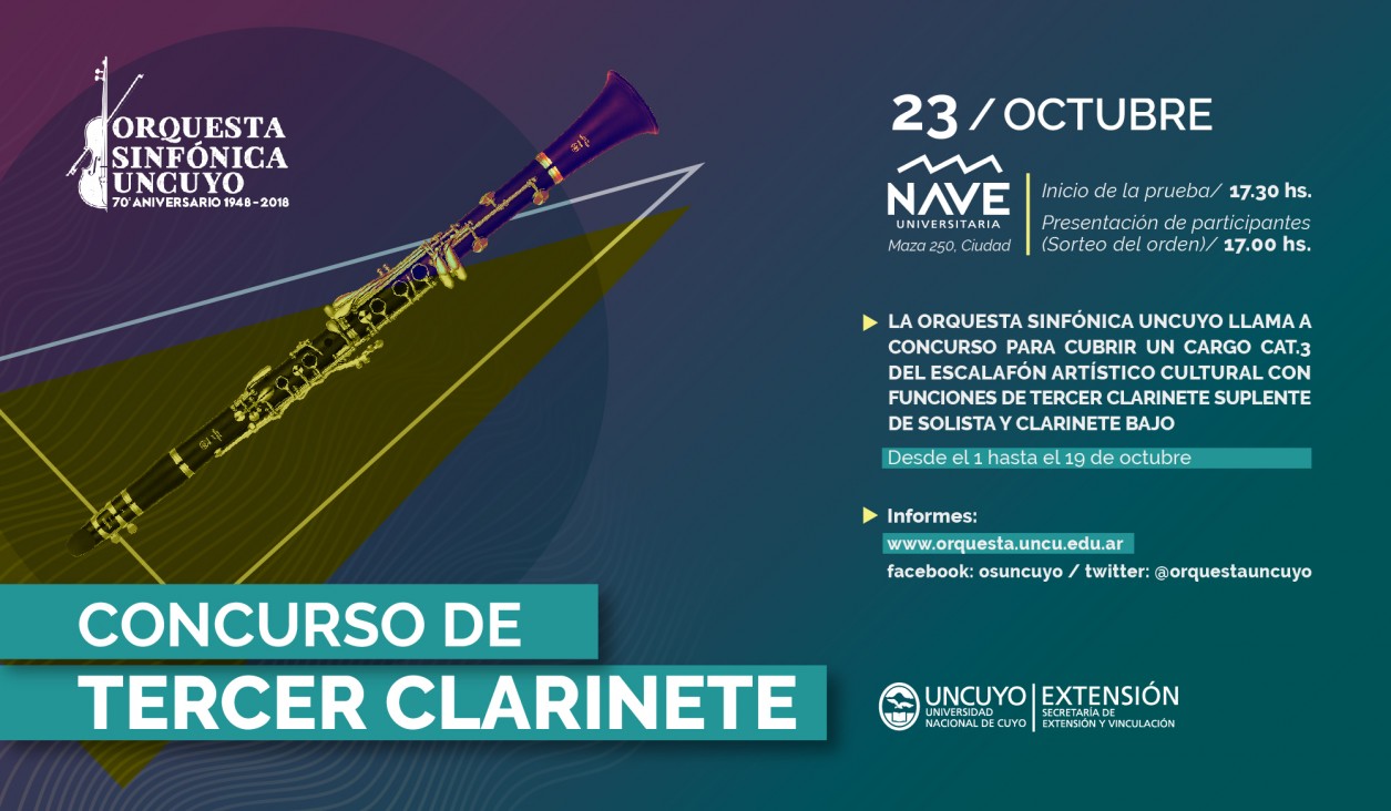 imagen Se reprograma el llamado de la Orquesta para el concurso de tercer clarinete