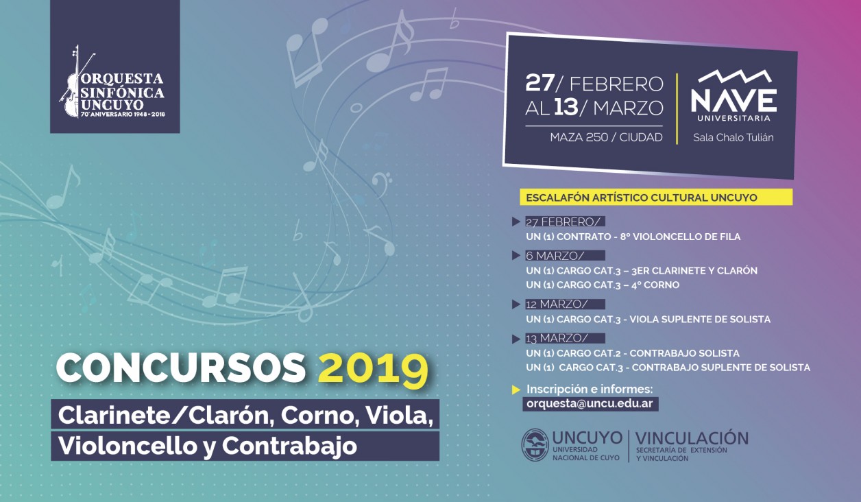 imagen Concurso abierto para formar parte de la Orquesta Sinfónica