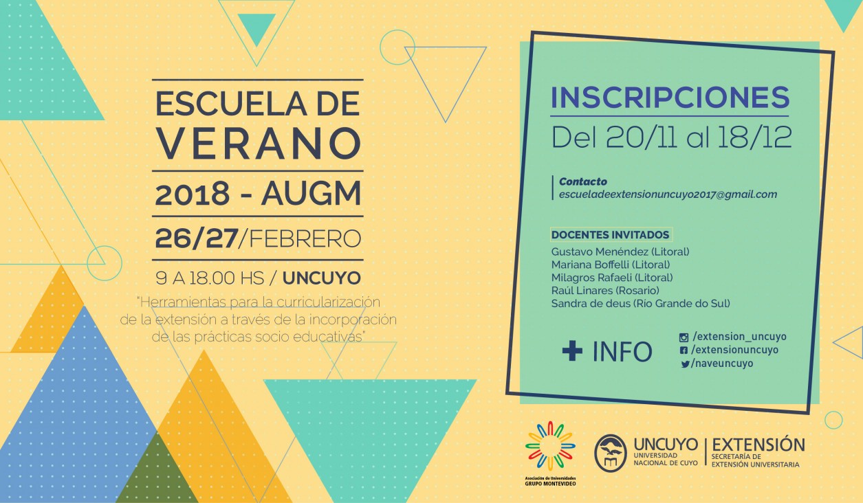 imagen Se extiende el plazo de inscripción para la Escuela de Verano 2018 - AUGM