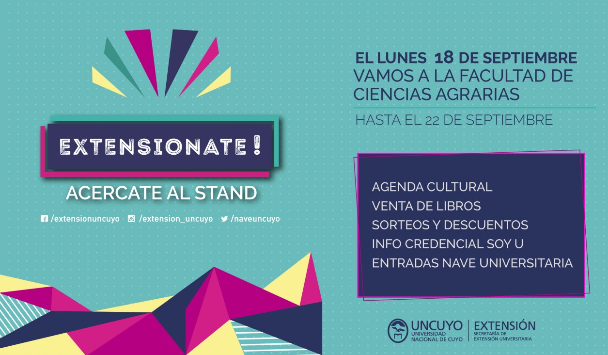 imagen El Stand "Extensionate!" estará en la Facultad de Ciencias Agrarias