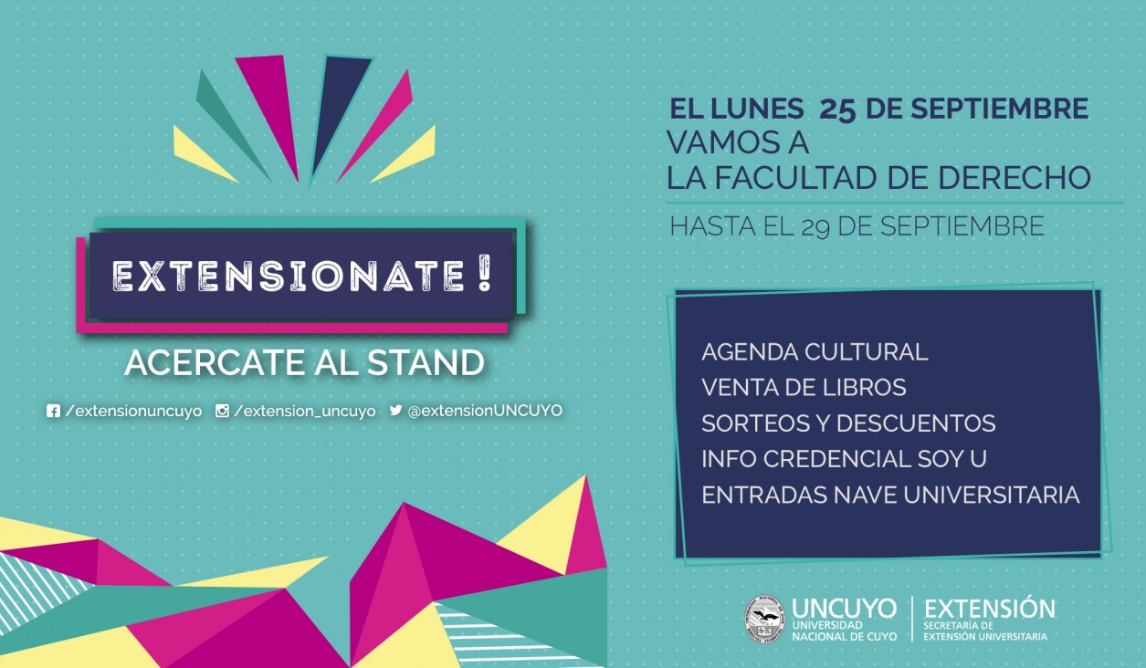 imagen El Stand «Extensionate!» estará en la Facultad de Derecho