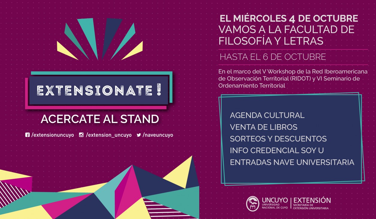 imagen El Stand «Extensionate!» estará en las Facultades de Filosofía y Letras y Odontología 