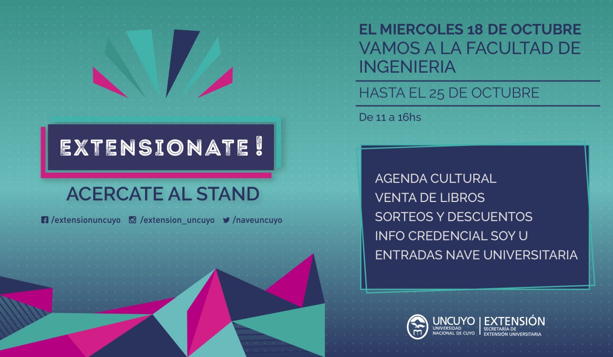 imagen El Stand «Extensionate!» estará en la Facultad de Ingeniería