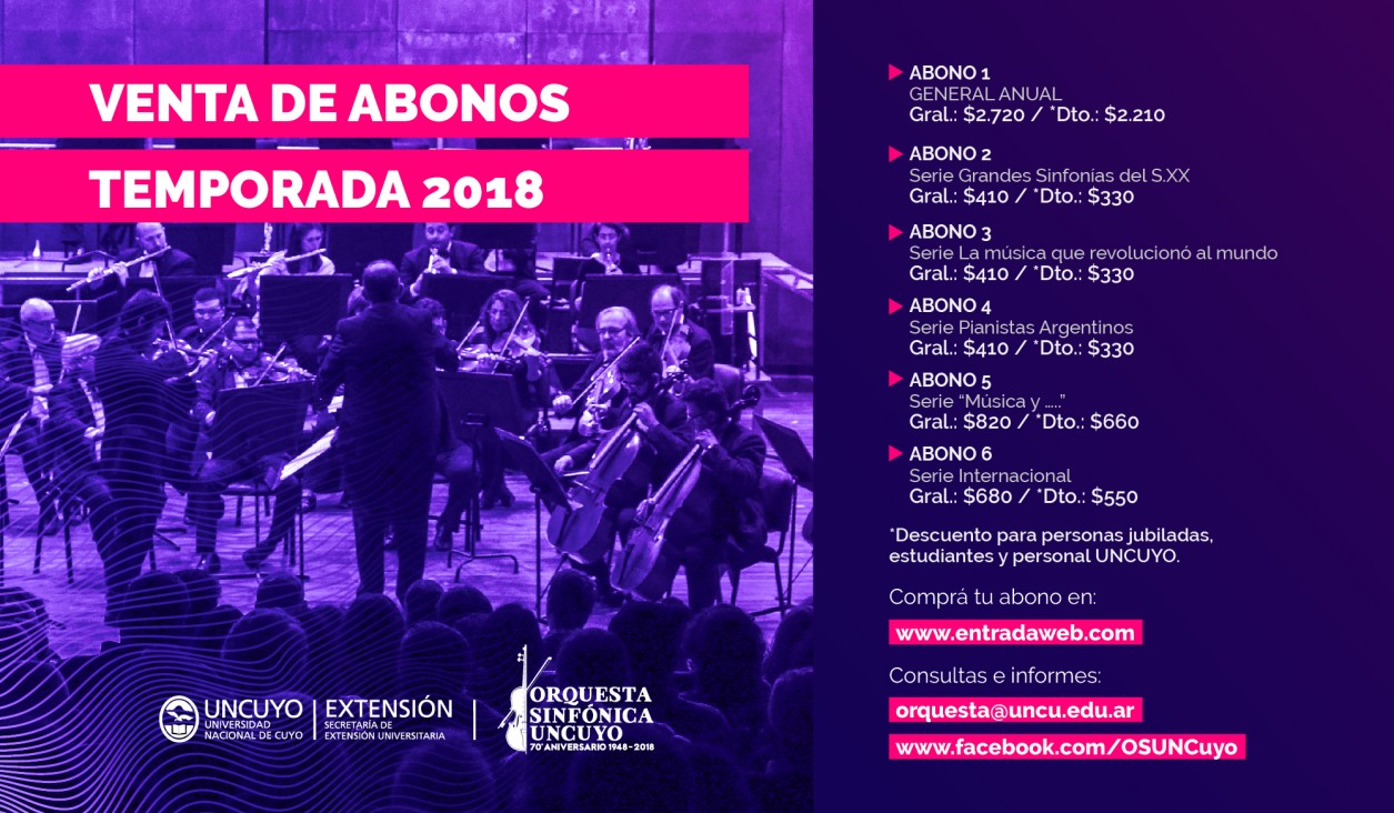 imagen La Orquesta Sinfónica inicia venta de abonos para su Temporada de Conciertos