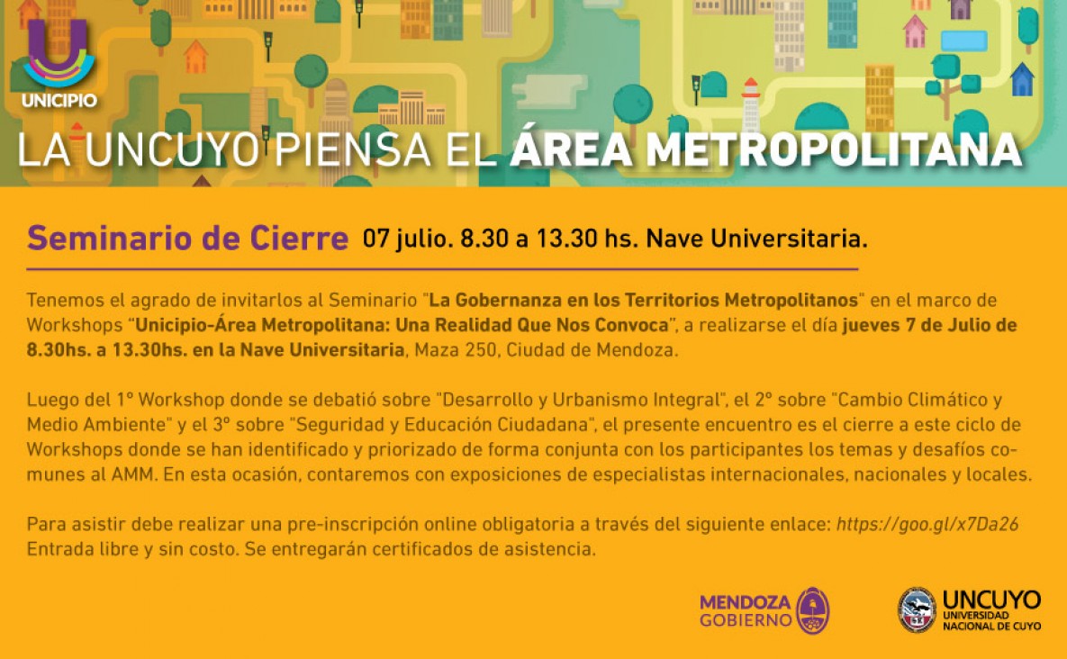 imagen "La Gobernanza en los Territorios Metropolitanos", tema de un nuevo workshop del Programa Unicipio