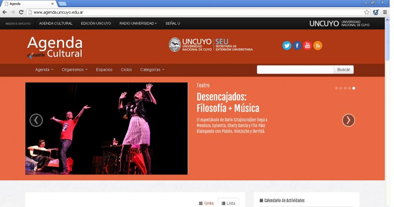 imagen La Agenda Cultural facilita el acceso a la oferta de la UNCuyo