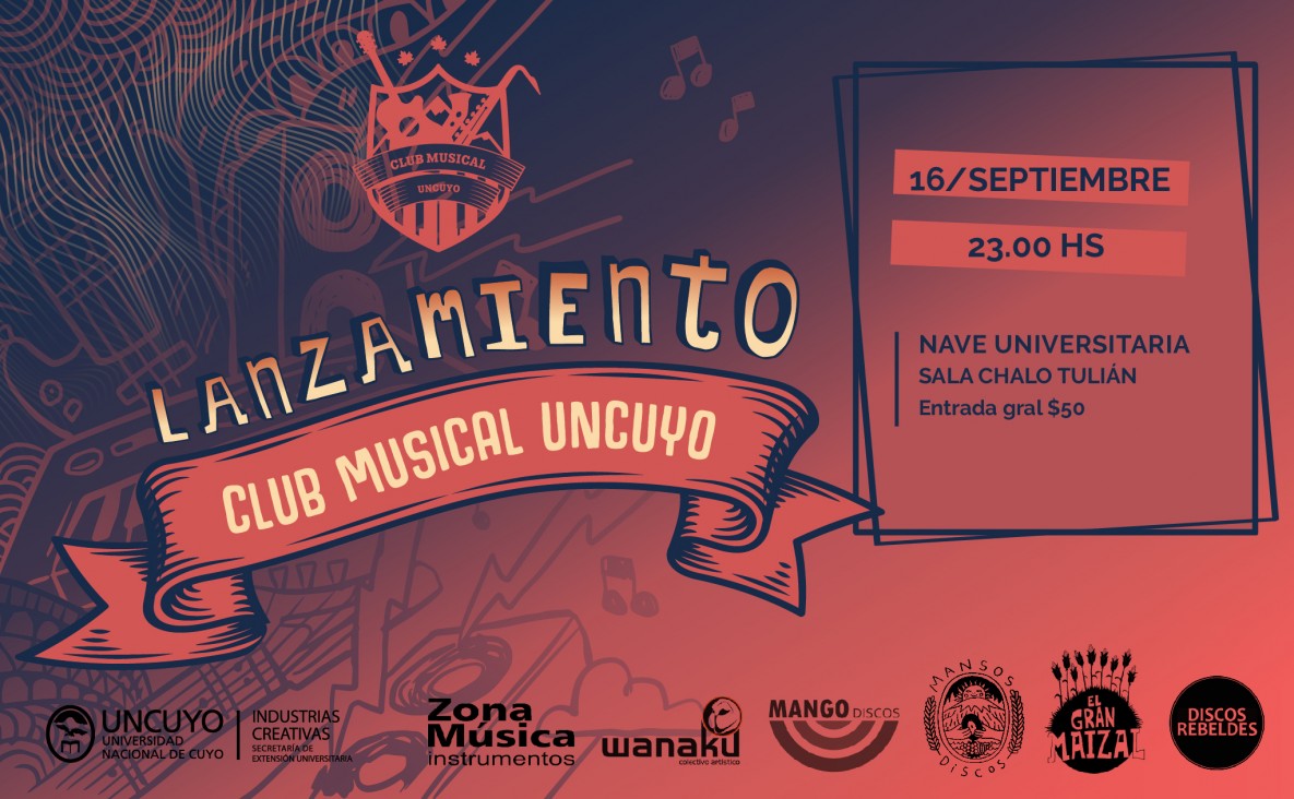 imagen Lanzamiento del Club Musical UNCuyo con un show múltiple de bandas mendocinas