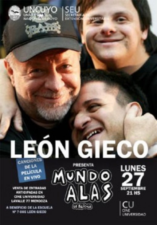 imagen León Gieco presentará la película Mundo Alas en Cine Universidad