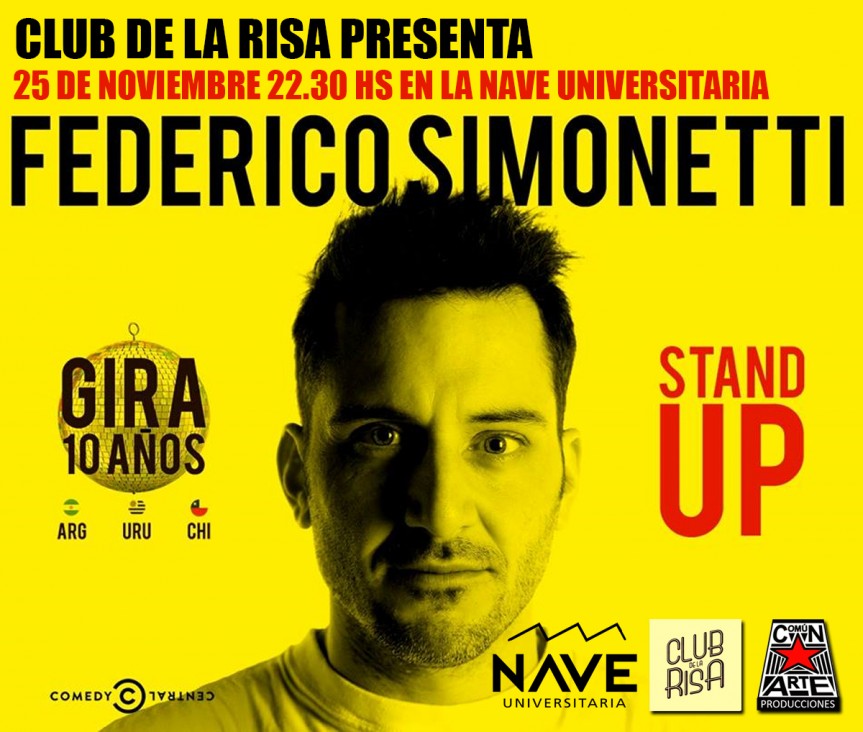 imagen Federico Simonetti festeja sus diez años como comediante en la Nave Universitaria 