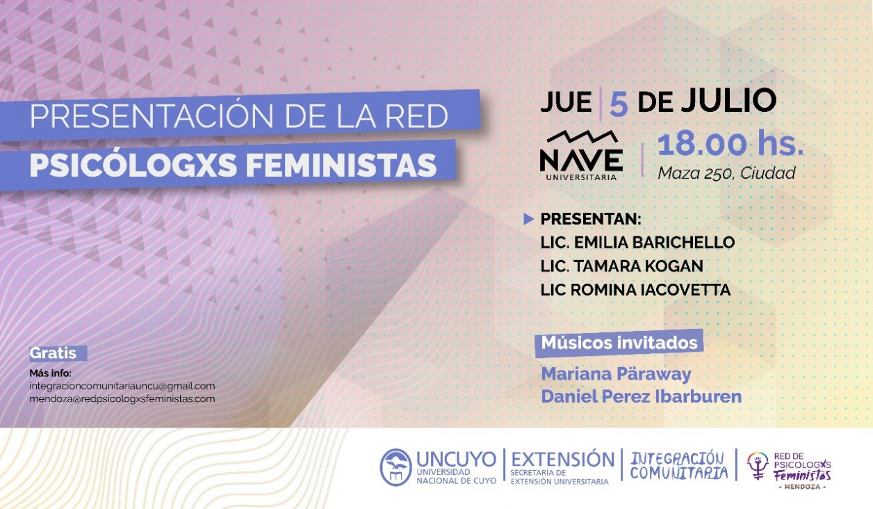 imagen Se presentará la Red de Psicólogxs Feministas en Mendoza