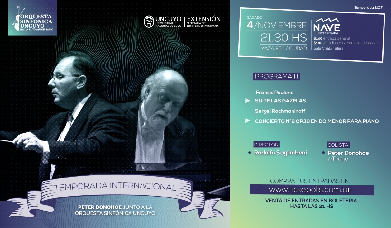 imagen El gran pianista inglés Peter Donohoe brindará tres conciertos junto a la Orquesta Sinfónica 