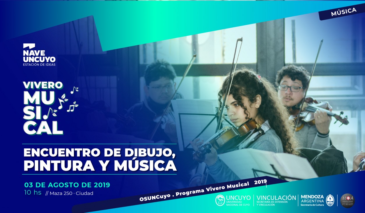 imagen El «Vivero Musical» se presenta en la Nave UNCUYO en un encuentro de dibujo, pintura y música