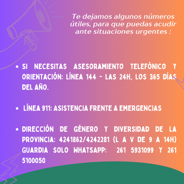 imagen Teléfonos de contacto ante situaciones de violencia de género en la provincia