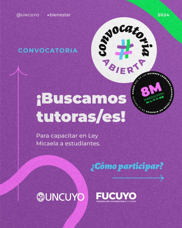 imagen CONVOCATORIA PARA TUTORES LEY MICAELA EN LA UNCUYO!!