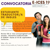 imagen Búsqueda pasante para traducciones en el Encuentro Internacional E-ICES 19 para el Centro Internacional de Ciencias de la Tierra ICES Regional Mendoza.
