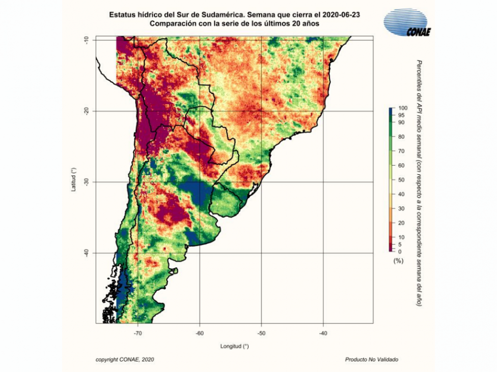 imagen Mapas de Estatus Hídrico elaborados con información satelital