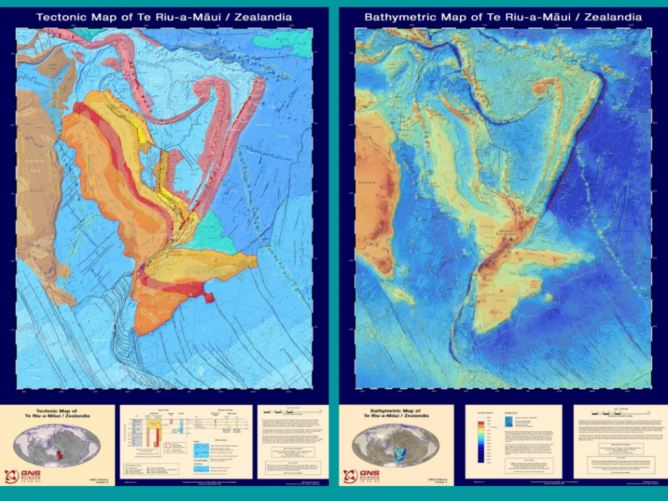 imagen Dos mapas y un sitio web publicado por GNS Science  dan una idea de las increíbles fuerzas que dieron forma a Aotearoa Nueva Zelanda y el continente mayormente sumergido que se encuentra bajo nuestros pies