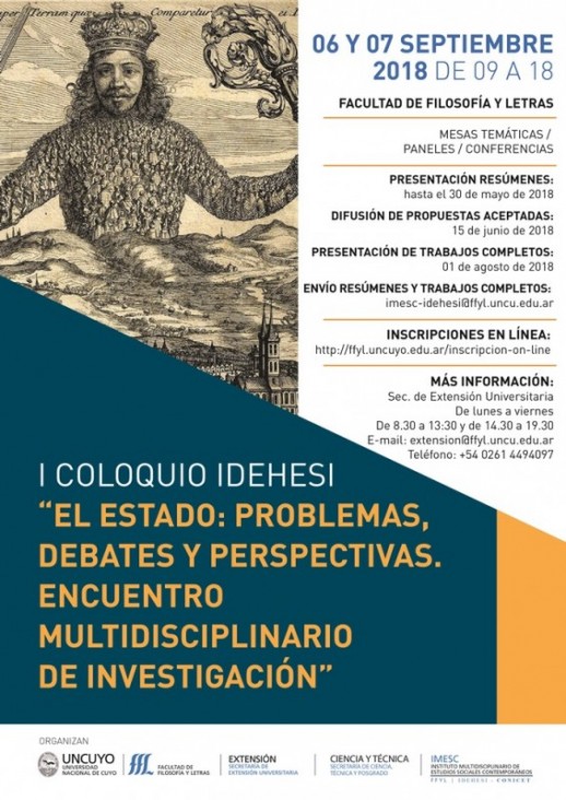 imagen I Coloquio IDEHESI "El Estado: Problemas, debates y perspectivas. Encuentro multidisciplinario de investigación"