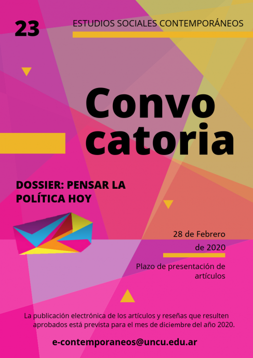 imagen PRORROGA CONVOCATORIA PARA DOSSIER: Pensar la política hoy