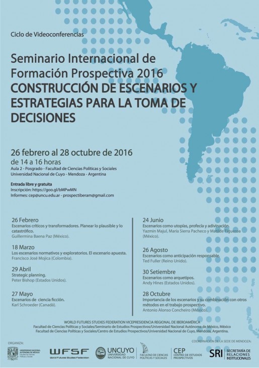 imagen Invitación al Seminario Internacional de formación Prospectiva 2016. Construcción de escenarios y estrategias para la toma de decisiones.