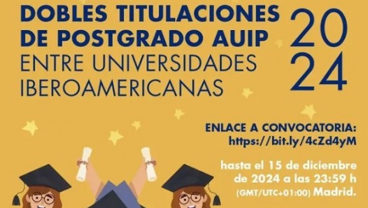 imagen Becas de Movilidad para las "Dobles Titulaciones de Postgrado AUIP" entre universidades iberoamericanas 2024