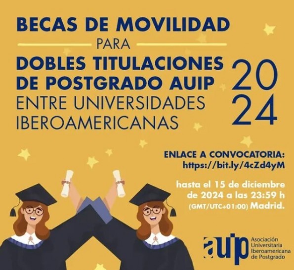 imagen Becas de Movilidad para las "Dobles Titulaciones de Postgrado AUIP" entre universidades iberoamericanas 2024