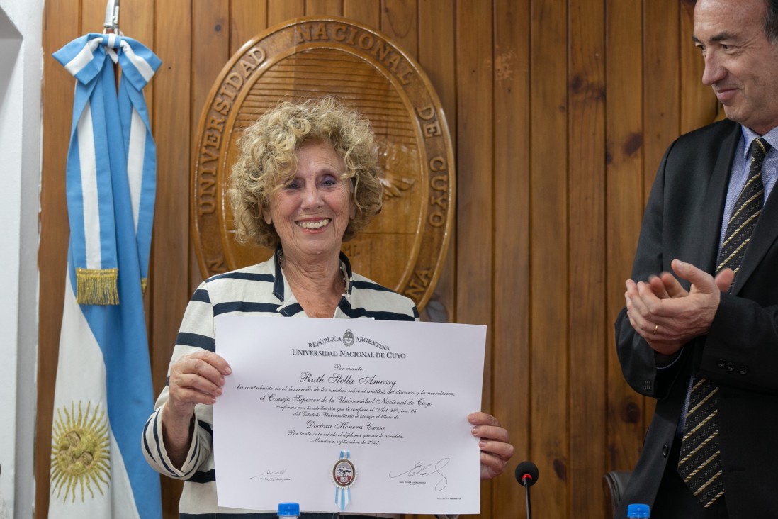 imagen Ruth Amossy es la nueva Doctora Honoris Causa de la UNCUYO