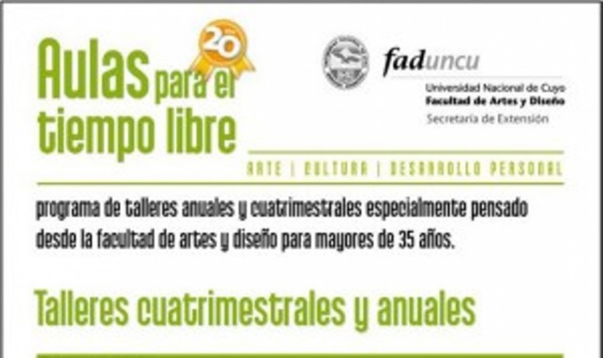 imagen "Aulas para el Tiempo Libre" inscribe para actividades en setiembre 