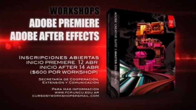 imagen Inscriben para "workshops" Adobe Premiere y After Effects