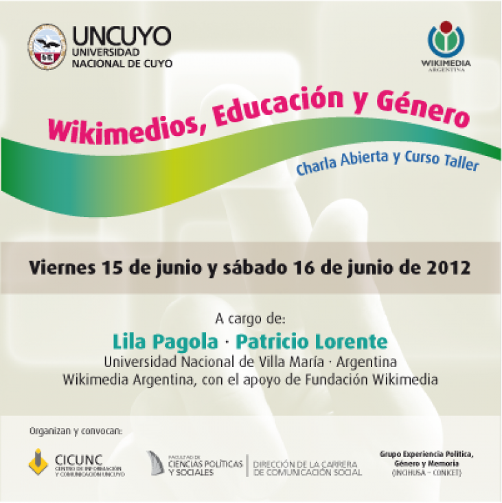 imagen Ofrecen charla abierta y un curso taller sobre Wikimedios, Educación y Género