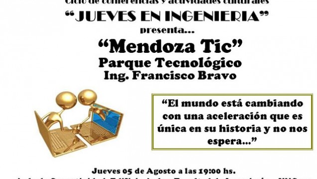 imagen Ingeniería: Presentarán el proyecto "Mendoza Tic-Parque Tecnológico"
