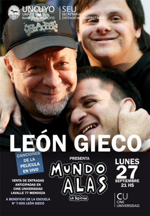 imagen León Gieco presentará su película Mundo Alas en Cine Universidad