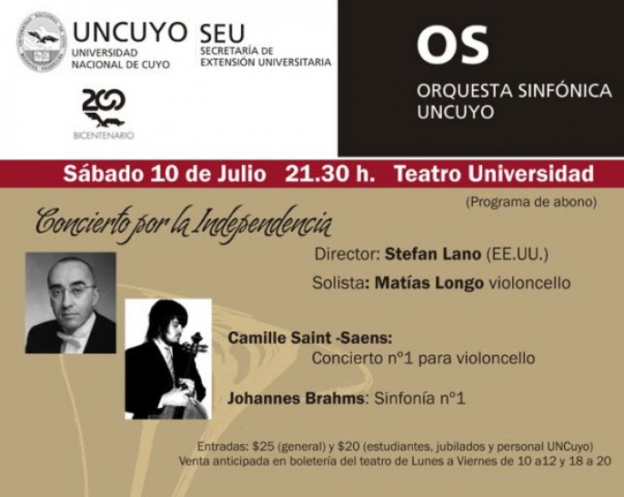 imagen Con director invitado y solista local, la Sinfónica interpreta a Brahms y Saint-Säens 