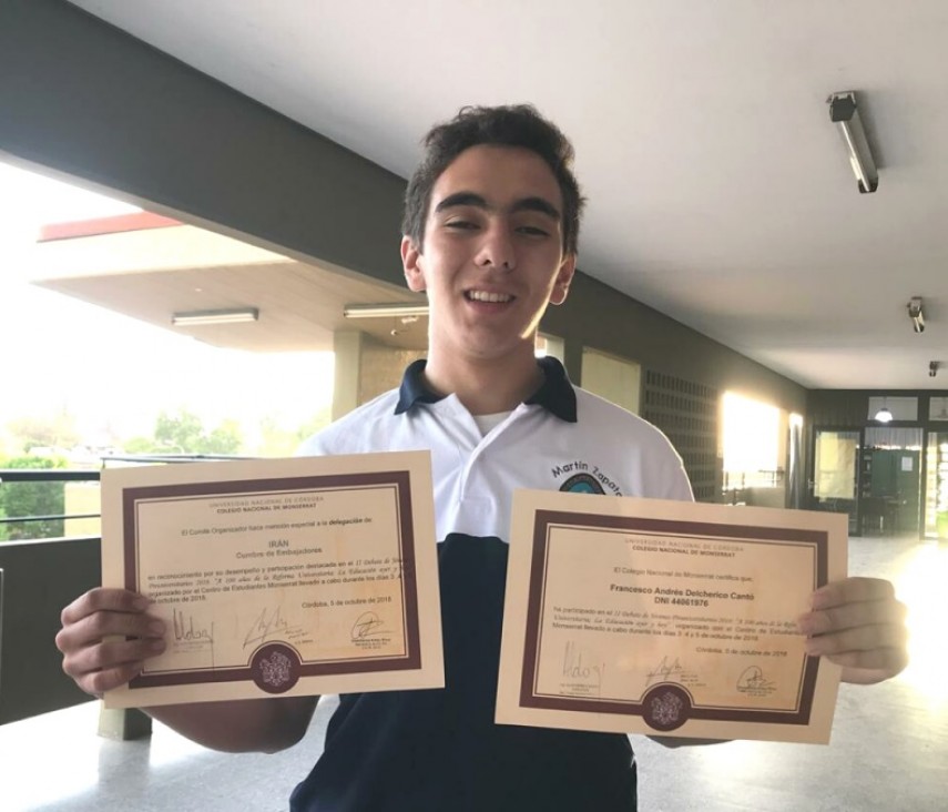 imagen Premiaron a estudiante del Martín Zapata en Córdoba