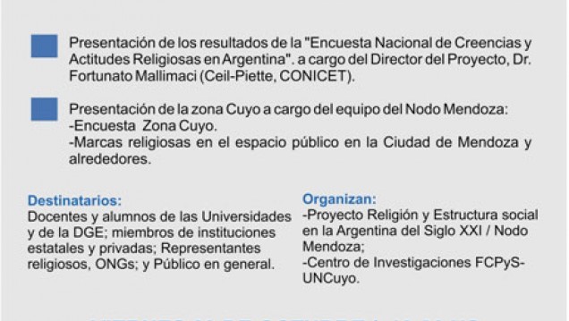 imagen Presentan encuesta sobre creencias religiosas en la Argentina