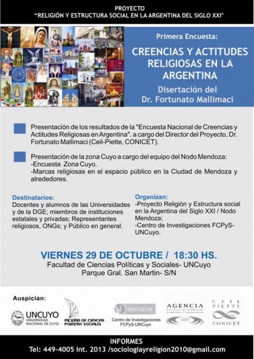 imagen Presentan encuesta sobre creencias religiosas en la Argentina