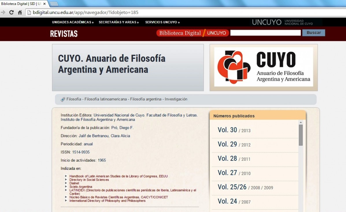 imagen Cincuenta años de la revista universitaria Cuyo