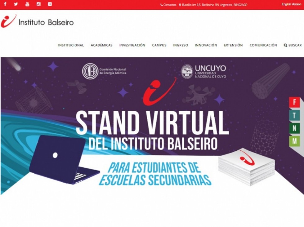 imagen El Balseiro estrena un "stand virtual" para acompañar ferias universitarias