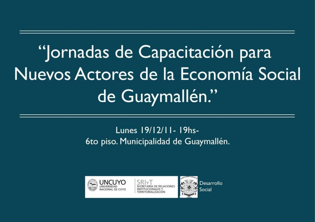 imagen Se llevaron a cabo las Jornadas de Capacitación para Nuevos Actores de la Economía Social de Guaymallén